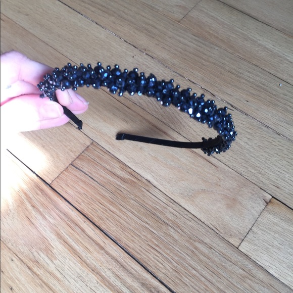 NWOT black beaded headband - Picture 2 of 2